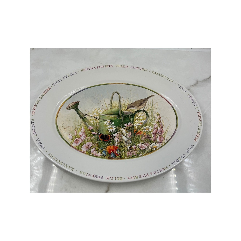 Marjolein Bastin Wildflower Meadow Oval Serving Platter Botanical Bird Garden